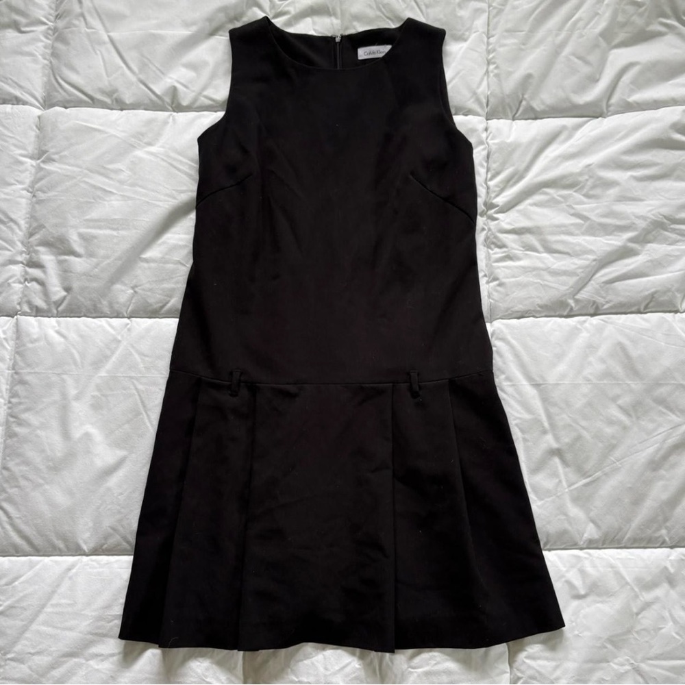 Black Calvin Klein Pleated Mini Dress Size 6